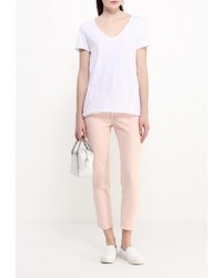 Женская белая футболка с круглым вырезом от adL