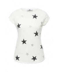 Женская белая футболка с круглым вырезом от adL