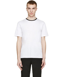Мужская белая футболка с круглым вырезом от AMI Alexandre Mattiussi