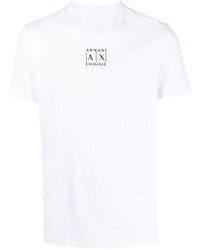 Мужская белая футболка с круглым вырезом от Armani Exchange