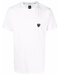 Мужская белая футболка с круглым вырезом от Automobili Lamborghini