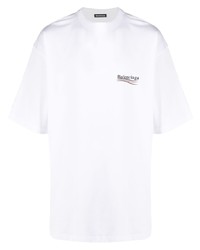 Мужская белая футболка с круглым вырезом от Balenciaga