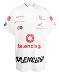 Мужская белая футболка с круглым вырезом от Balenciaga