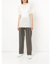 Женская белая футболка с круглым вырезом от Matin