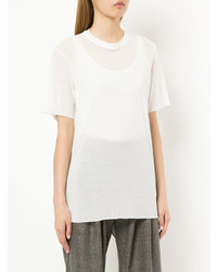 Женская белая футболка с круглым вырезом от Matin