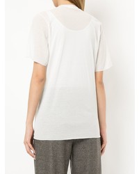 Женская белая футболка с круглым вырезом от Matin