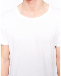 Мужская белая футболка с круглым вырезом от Weekday