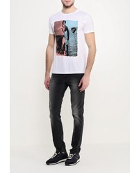 Мужская белая футболка с круглым вырезом от Boss Orange