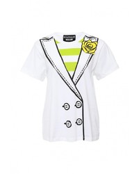 Женская белая футболка с круглым вырезом от Boutique Moschino