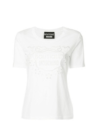 Женская белая футболка с круглым вырезом от Boutique Moschino