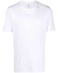 Мужская белая футболка с круглым вырезом от Brunello Cucinelli