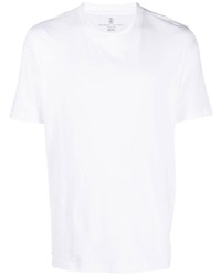 Мужская белая футболка с круглым вырезом от Brunello Cucinelli