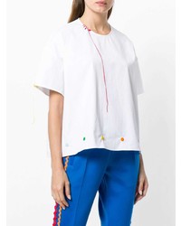 Женская белая футболка с круглым вырезом от Mira Mikati