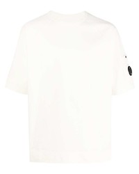 Мужская белая футболка с круглым вырезом от C.P. Company
