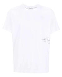 Мужская белая футболка с круглым вырезом от Calvin Klein Jeans