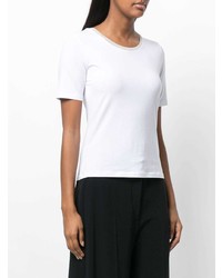 Женская белая футболка с круглым вырезом от Le Tricot Perugia
