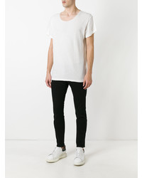 Мужская белая футболка с круглым вырезом от R13