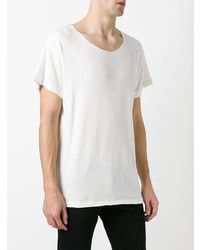 Мужская белая футболка с круглым вырезом от R13