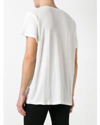 Мужская белая футболка с круглым вырезом от R13