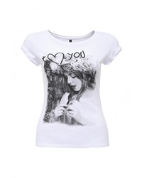 Женская белая футболка с круглым вырезом от Concept Club