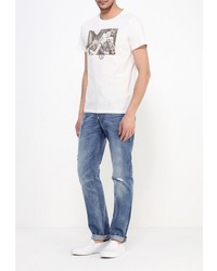 Мужская белая футболка с круглым вырезом от Cortefiel