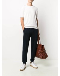 Мужская белая футболка с круглым вырезом от Brioni