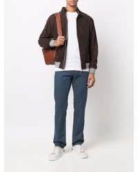 Мужская белая футболка с круглым вырезом от Canali