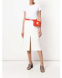 Женская белая футболка с круглым вырезом от Courreges