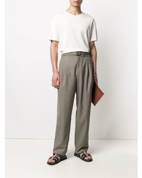 Мужская белая футболка с круглым вырезом от Lemaire