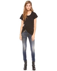 Женская белая футболка с круглым вырезом от LnA