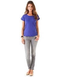 Женская белая футболка с круглым вырезом от LnA