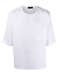 Мужская белая футболка с круглым вырезом от Dell'oglio