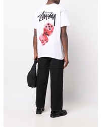 Мужская белая футболка с круглым вырезом от Stussy