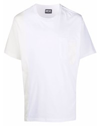 Мужская белая футболка с круглым вырезом от Diesel