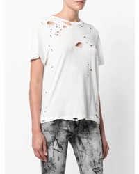 Женская белая футболка с круглым вырезом от Amiri