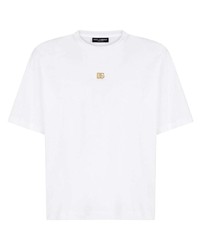 Мужская белая футболка с круглым вырезом от Dolce & Gabbana