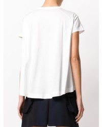 Женская белая футболка с круглым вырезом от Sacai