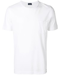 Мужская белая футболка с круглым вырезом от Drumohr
