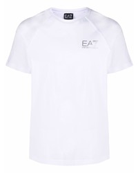 Мужская белая футболка с круглым вырезом от Ea7 Emporio Armani