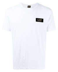 Мужская белая футболка с круглым вырезом от Ea7 Emporio Armani