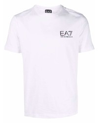 Мужская белая футболка с круглым вырезом от Ea7 Emporio Armani