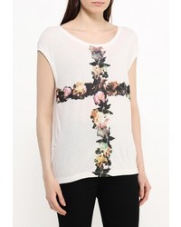 Женская белая футболка с круглым вырезом от Eleven Paris