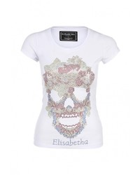 Женская белая футболка с круглым вырезом от Elisabetha Collection