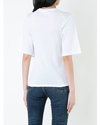 Женская белая футболка с круглым вырезом от Dust