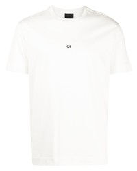 Мужская белая футболка с круглым вырезом от Emporio Armani