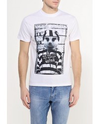 Мужская белая футболка с круглым вырезом от F5