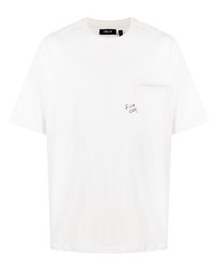 Мужская белая футболка с круглым вырезом от FIVE CM