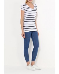 Женская белая футболка с круглым вырезом от FIVE seasons