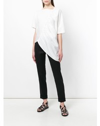 Женская белая футболка с круглым вырезом от Uma Wang