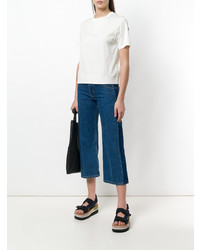 Женская белая футболка с круглым вырезом от Moncler